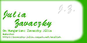 julia zavaczky business card