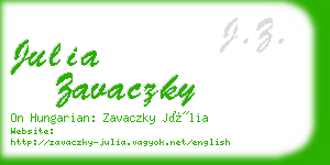 julia zavaczky business card